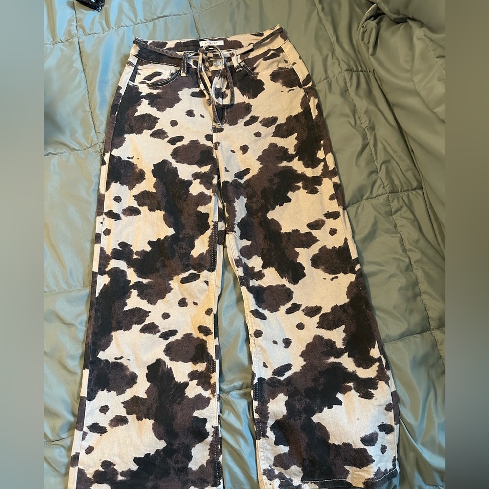 Junior  Cow Print Pants